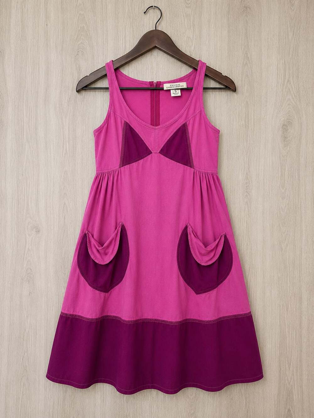 NWT Prairie Underground Organic Cotton Pink Tulip Pocket Dress Size Small